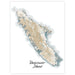 Map of Vancouver Island with a topographic layout on a white background