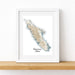 Framed map of Vancouver Island on a white background