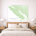 Map of Vancouver Island on a wall above a bed in a bedroom.