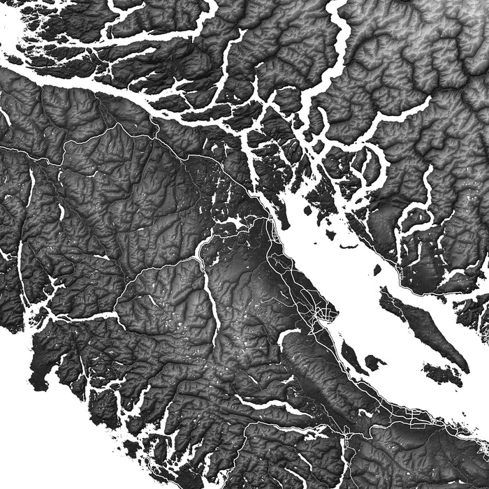 Topographic map of a region with detailed terrain features