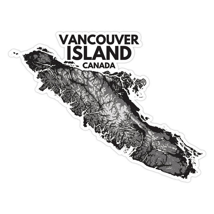 Map of Vancouver Island, Canada with 'Vancouver Island Canada' text above