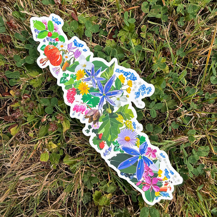 Vancouver Island Vinyl Car Sticker: Botanical Art Waterproof Decal