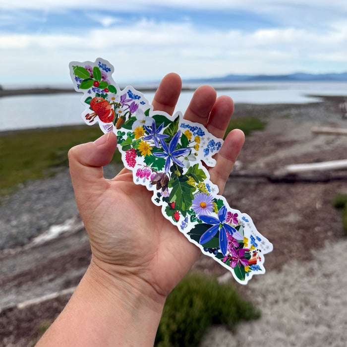 Vancouver Island Vinyl Car Sticker: Botanical Art Waterproof Decal