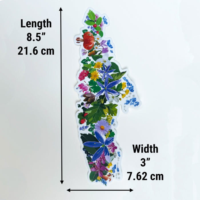 Vancouver Island Vinyl Car Sticker: Botanical Art Waterproof Decal
