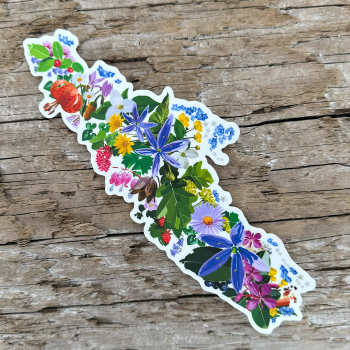 Vancouver Island Vinyl Car Sticker: Botanical Art Waterproof Decal