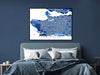 Vancouver, BC, Canada map art print in blue shapes designed by Maps As Art.