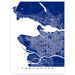 Map of Vancouver in blue on a white background