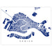 Map of Venice in blue on a white background
