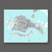 Map of Venice on a light blue background