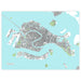 Map of Venice on a light blue background
