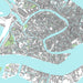 Map of a city with waterways and grid layout