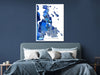 Victoria BC Canada city map print with a blue geometric design by Maps As Art.