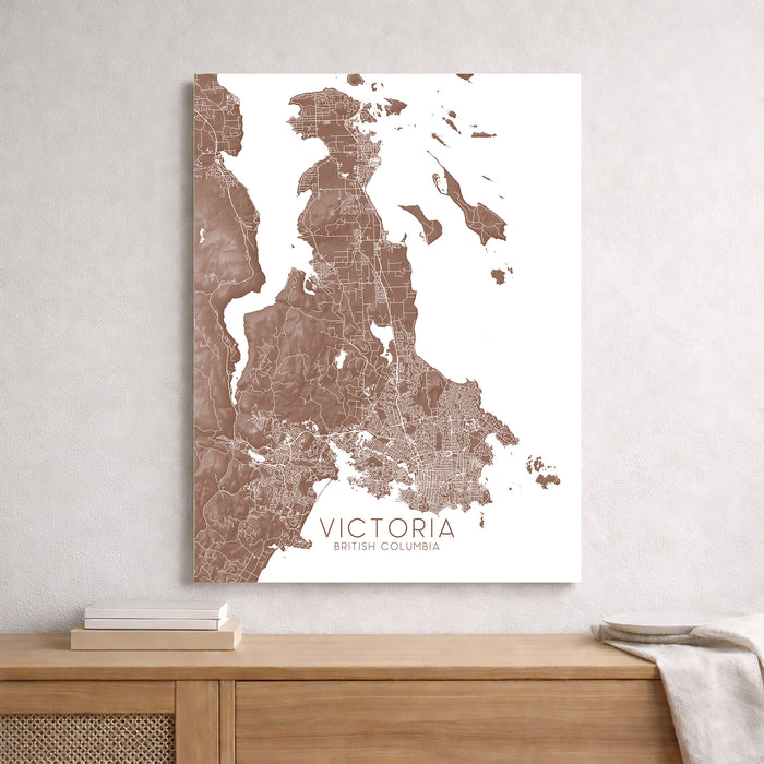 Map of Victoria, British Columbia on a white background