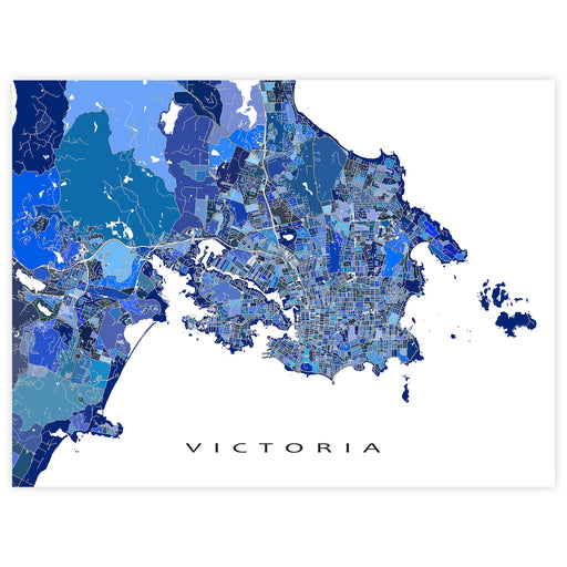 Map of Victoria with blue color coding on a white background