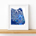 Framed map of Virginia Beach on a white wall