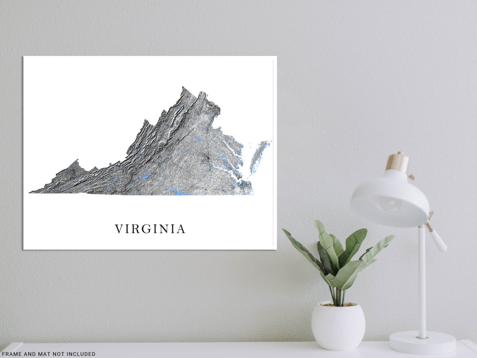 Virginia state map print by Maps As Art.
