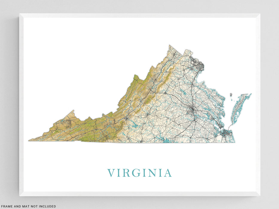 Virginia Solid State Map State Of Virginia Map