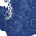 Topographic map of a region with mountainous terrain and winding roads.