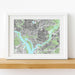 Framed map of Washington DC on a white wall