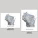 Two maps of Wisconsin, one in landscape horizontal orientation and the other in portrait vertical orientation, on a gray background.