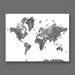 World map poster on a gray background