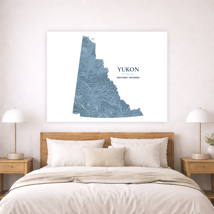 Yukon Topographic Map Print: Custom Northern Canada Territory Wall Art Poster