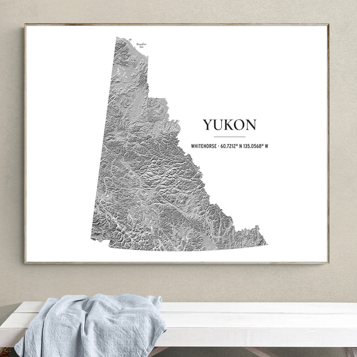 Yukon Topographic Map Print: Custom Northern Canada Territory Wall Art Poster