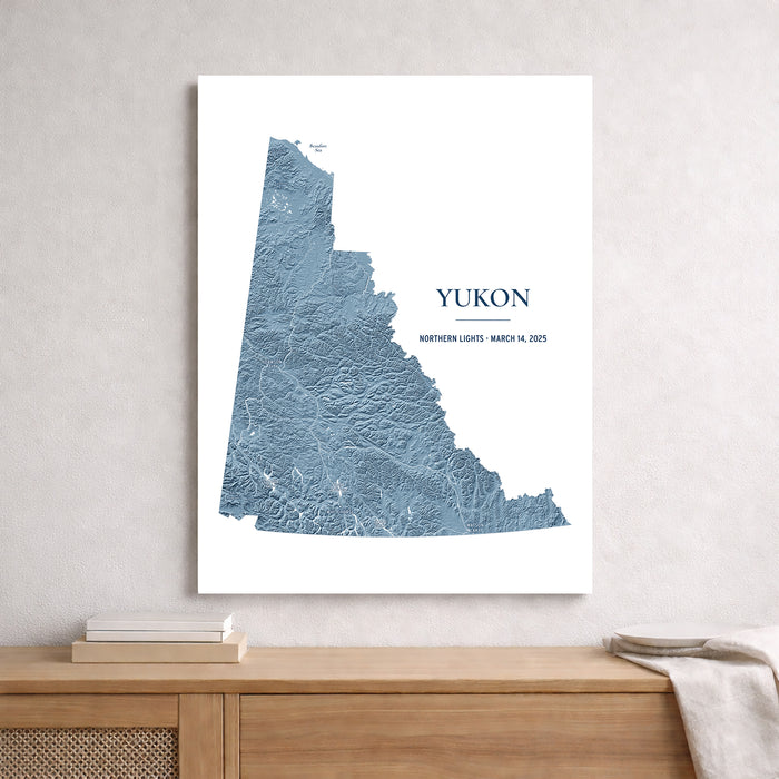 Yukon Topographic Map Print: Custom Northern Canada Territory Wall Art Poster