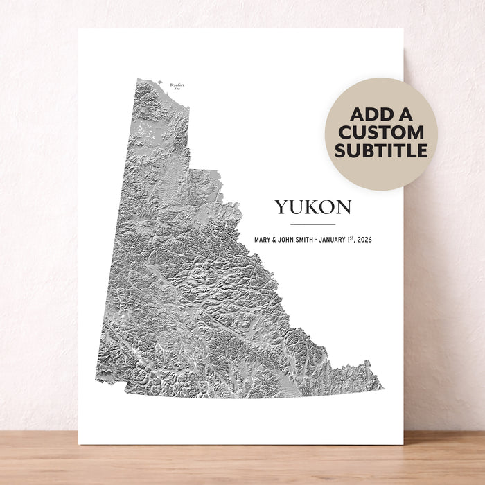 Yukon Topographic Map Print: Custom Northern Canada Territory Wall Art Poster