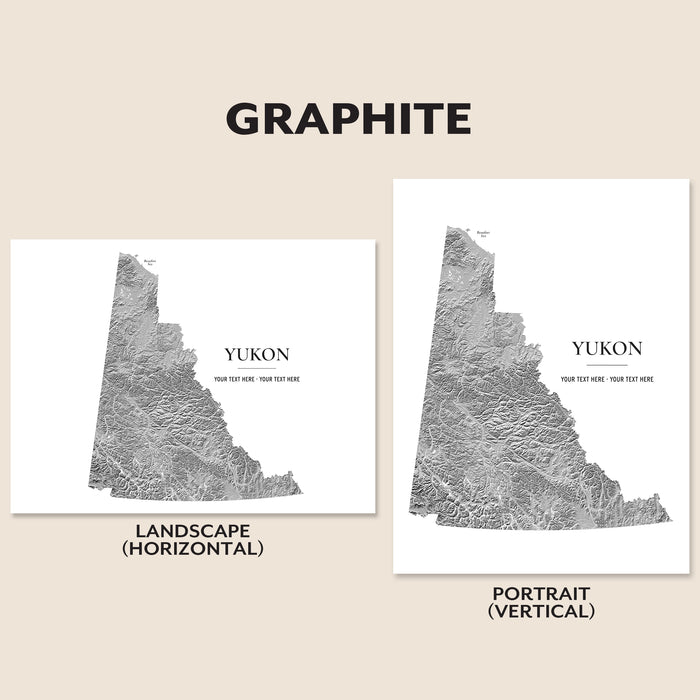 Yukon Topographic Map Print: Custom Northern Canada Territory Wall Art Poster