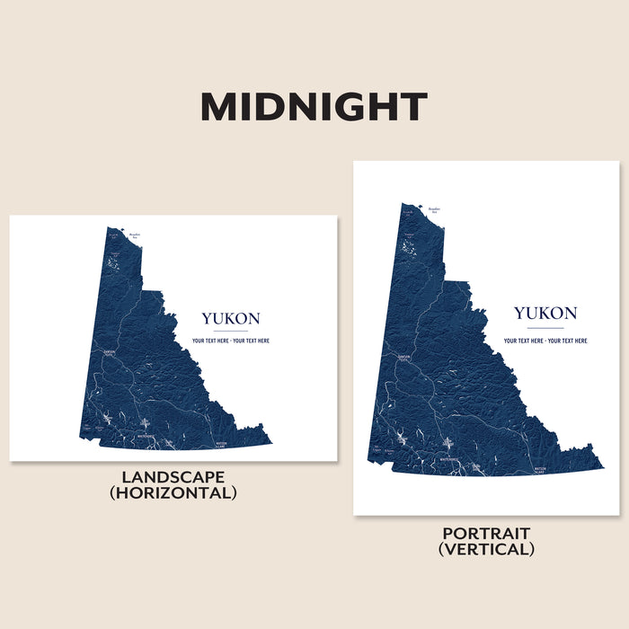 Yukon Topographic Map Print: Custom Northern Canada Territory Wall Art Poster