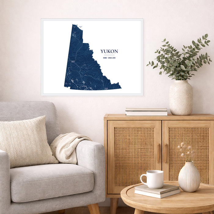 Yukon Topographic Map Print: Custom Northern Canada Territory Wall Art Poster