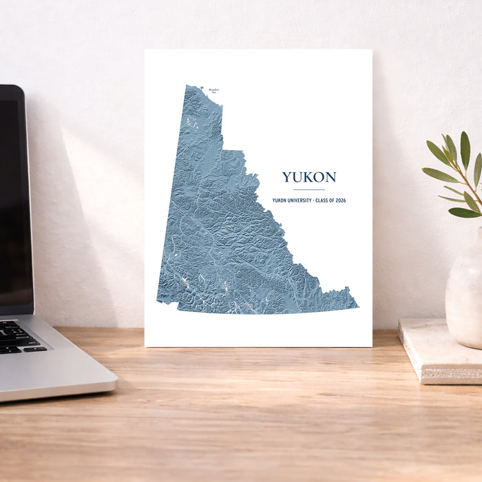 Yukon Topographic Map Print: Custom Northern Canada Territory Wall Art Poster