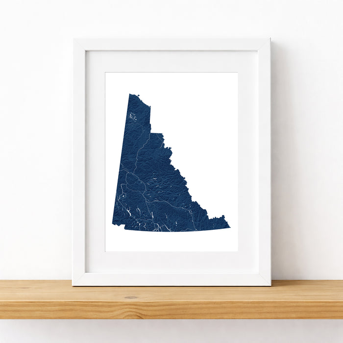 Yukon Topographic Map Print: Custom Northern Canada Territory Wall Art Poster
