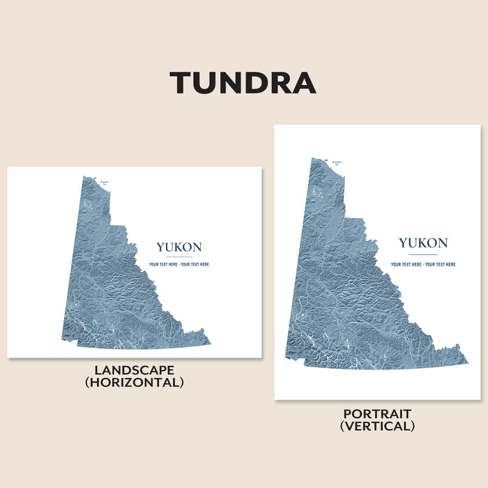 Yukon Topographic Map Print: Custom Northern Canada Territory Wall Art Poster