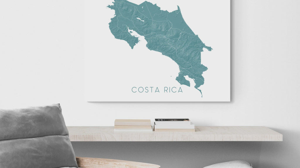 Costa Rica map print video by Maps As Art.