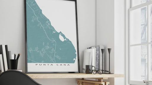 Punta Cana, Dominican Republic map print video by Maps As Art.