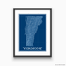Vermont state blueprint map art print designed by Maps As Art.