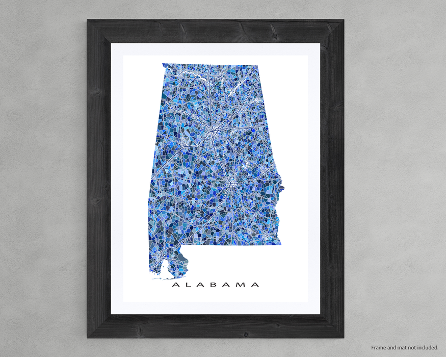 Alabama Map Creative Alabama Art Map