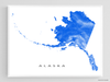 Alaska state map with natural landscape from Maps As Art.