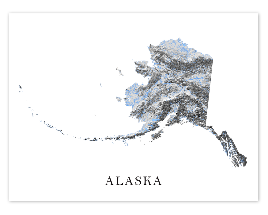 alaska-state-map-wall-art-print-poster-black-and-white-topographic-a-maps-as-art for Free Printable Map Of Alaska Alaska State Map Wall Art Print Poster - Black and White Topographic A — Maps As Art for Free Printable Map Of Alaska