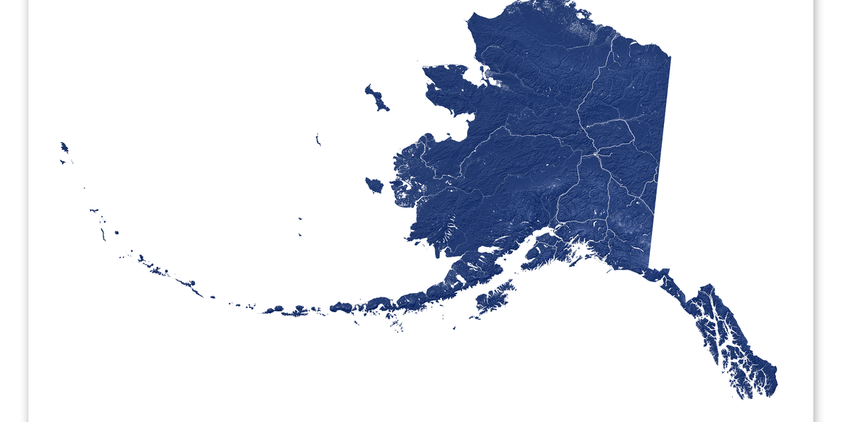 alaska-state-map-print-poster-topographic-map-of-alaska-wall-art-pri-maps-as-art for Free Printable Map Of Alaska Alaska State Map Print Poster - Topographic Map of Alaska Wall Art Pri — Maps As Art for Free Printable Map Of Alaska