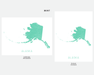 Alaska state map print in Mint by Maps As Art.