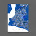 Anchorage, Alaska map art print in blue shapes from Maps As Art.