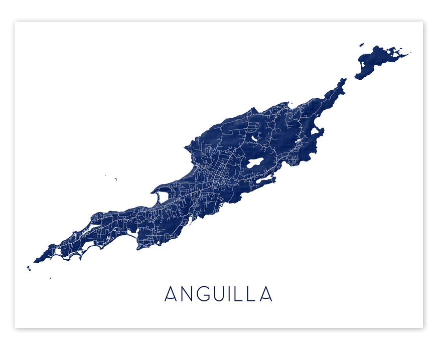Anguilla map print by Maps As Art.