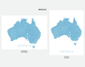 Australia map print in Breeze by Maps As Art.