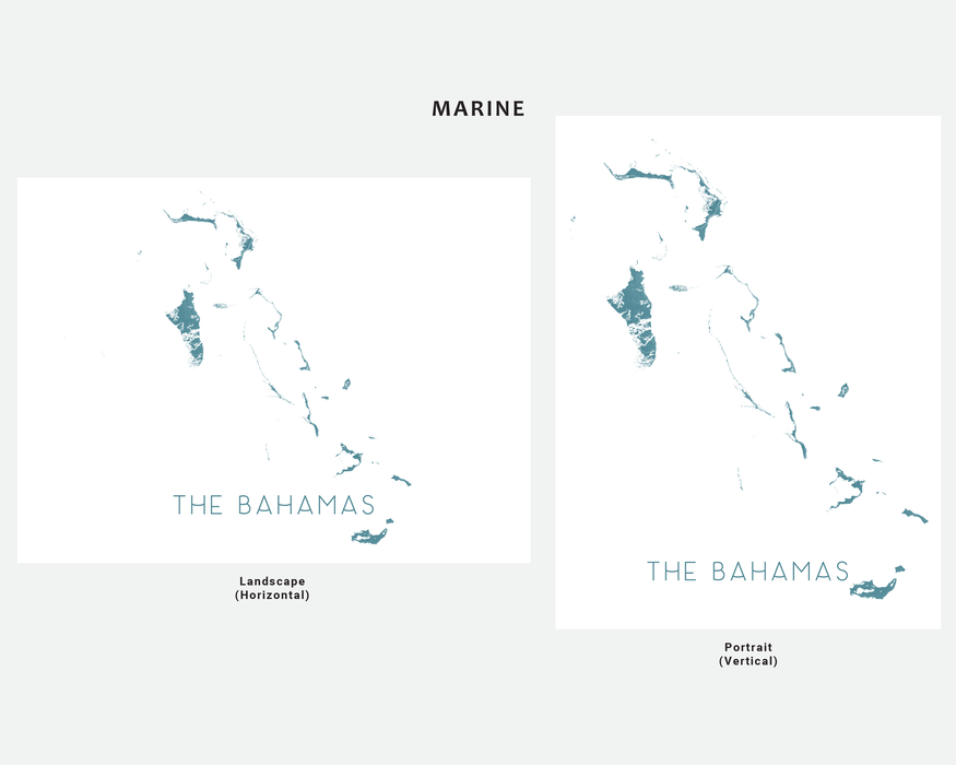 The Bahamas map print in Marine by Maps As Art.
