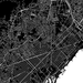 Barcelona, Spain map print close-up with natural landscape and main roads designed by Maps As Art.