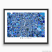 Beijing, China map art print in blue shapes designed by Maps As Art.