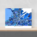 Belfast, Northern Ireland map art print in blue shapes designed by Maps As Art.